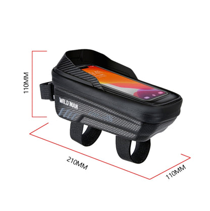 WILD MAN E12 1L EVA Hard Shell Mountain Bike Waterproof and Wear-resistant Front Beam Bag, E12 (Red), E12 (Black)