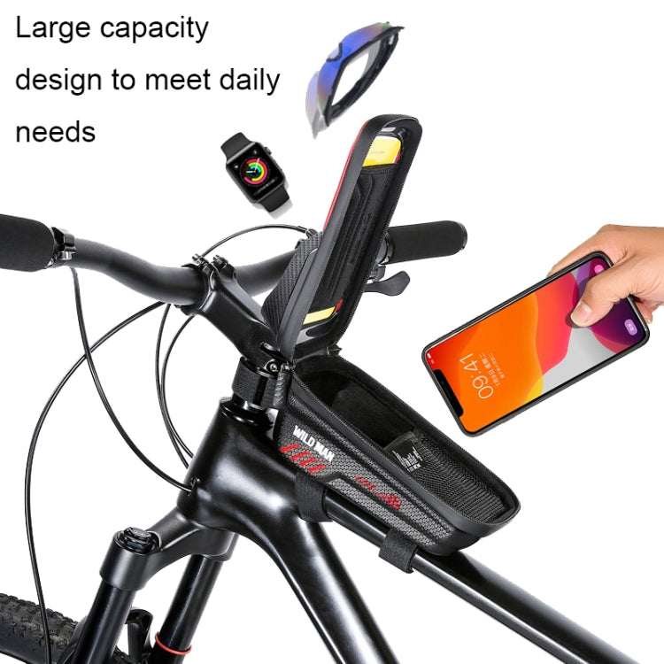 WILD MAN E12 1L EVA Hard Shell Mountain Bike Waterproof and Wear-resistant Front Beam Bag, E12 (Red), E12 (Black)