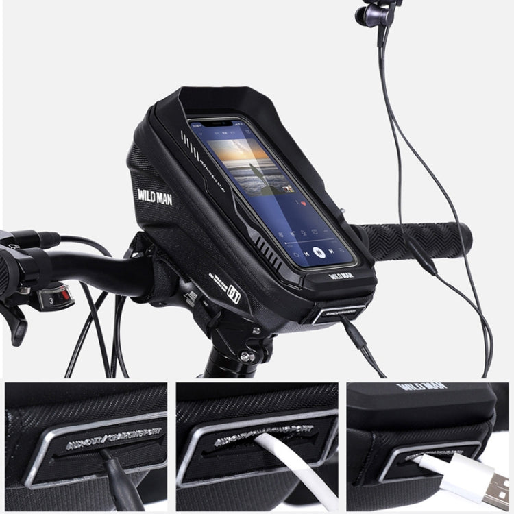 WILD MAN XT1 1L Bicycle EVA Hard Shell Phone Touch Screen Handlebar Bag, XT1(Twill), XT1(Solar)