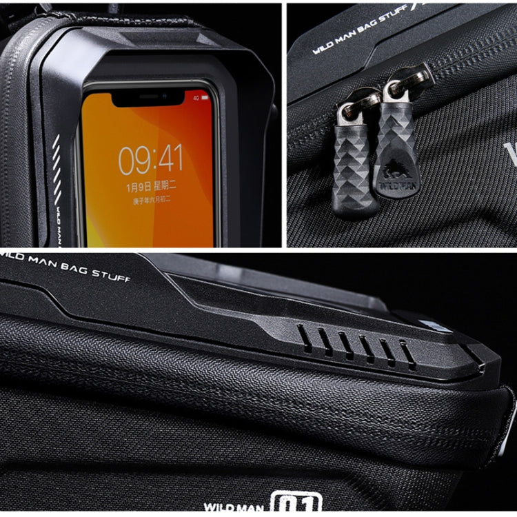 WILD MAN XT1 1L Bicycle EVA Hard Shell Phone Touch Screen Handlebar Bag, XT1(Twill), XT1(Solar)