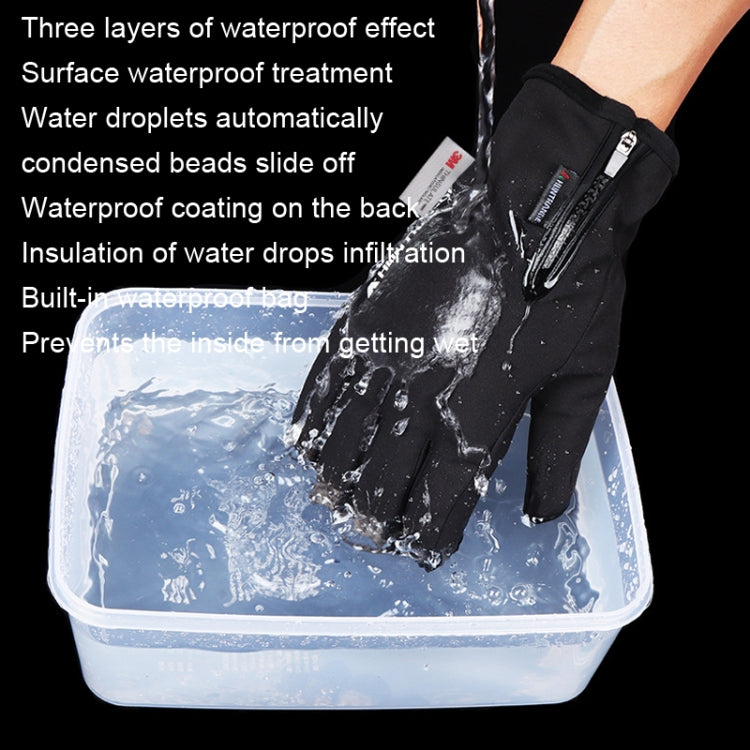 HUNTRANGE A023 Outdoor Waterproof Sports Riding Velvet Touch Screen Gloves, M, L, XL