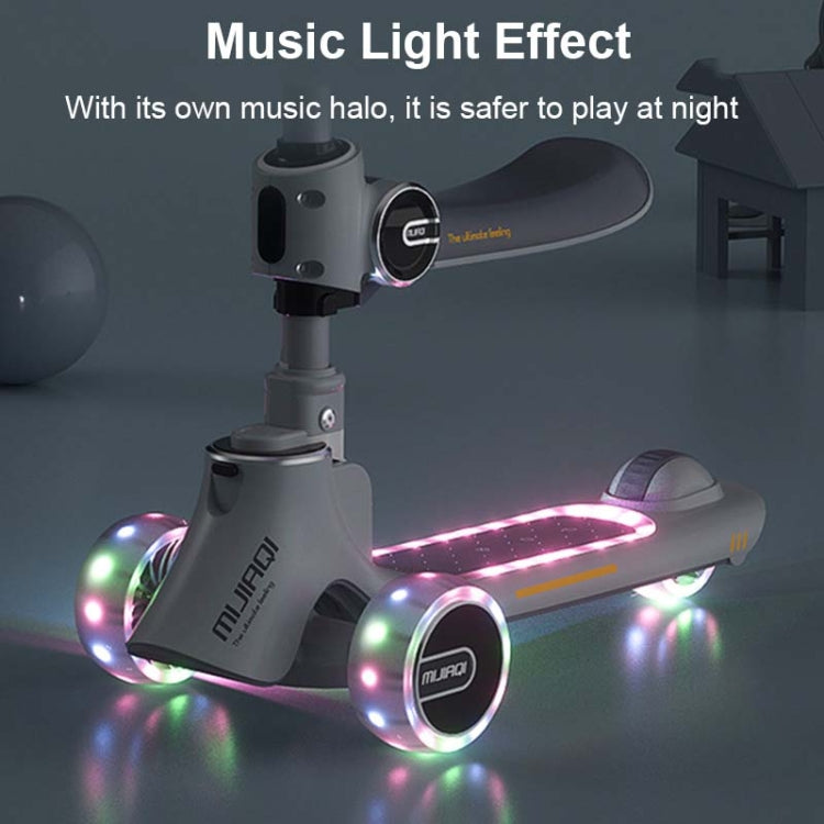 MIJIAQI 01 3 In 1 Multifunctional Foldable Children Scooter with Music and Lights, Spec:, White Seat, Gray Seat, Pink Seat, Blue Seat, White, Gray, Pink, Blue