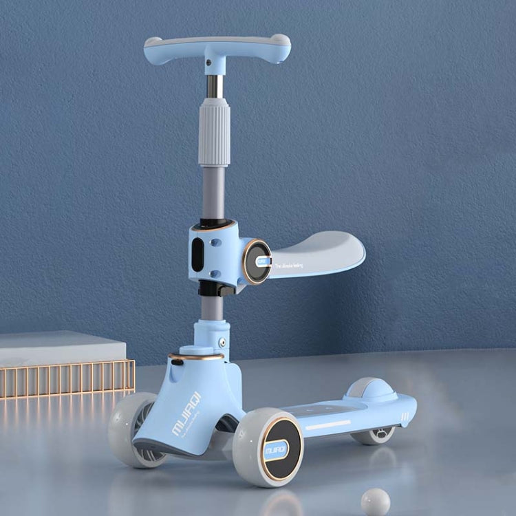 MIJIAQI 01 3 In 1 Multifunctional Foldable Children Scooter with Music and Lights, Spec:, White Seat, Gray Seat, Pink Seat, Blue Seat, White, Gray, Pink, Blue