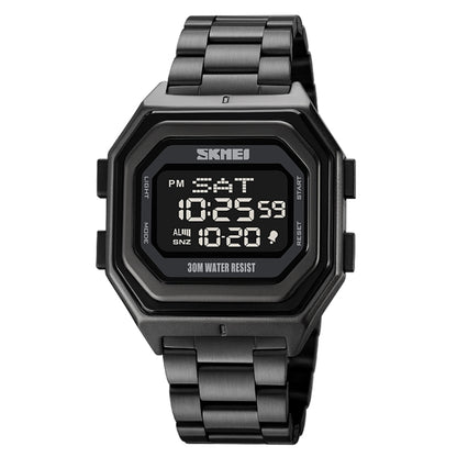 SKMEI 1875 Men Outdoor Electronic Watch Timing Multi-Functional Watch, Style:, 1875 Steel Band Black Machine, 1875 Silicone Band White Machine, 1875 Silicone Band Black Machine, 1875 Steel Band White Machine