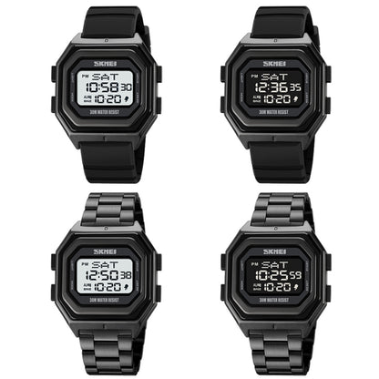 SKMEI 1875 Men Outdoor Electronic Watch Timing Multi-Functional Watch, Style:, 1875 Steel Band Black Machine, 1875 Silicone Band White Machine, 1875 Silicone Band Black Machine, 1875 Steel Band White Machine