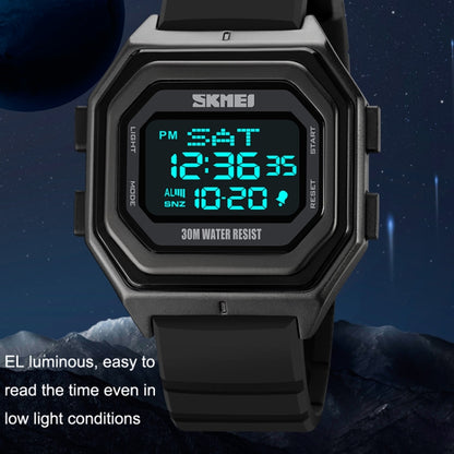 SKMEI 1875 Men Outdoor Electronic Watch Timing Multi-Functional Watch, Style:, 1875 Steel Band Black Machine, 1875 Silicone Band White Machine, 1875 Silicone Band Black Machine, 1875 Steel Band White Machine