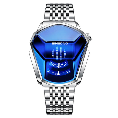 BINBOND Locomotive Concept Steel Belt Watch Men Live Black Technology Watch, Steel Belt Black Stee Blue Face, Steel Belt Black Steel White Face, Steel Belt White Steel Blue Face, Steel Belt White Steel White Face, Steel Belt Blue Steel Blue Face�������...