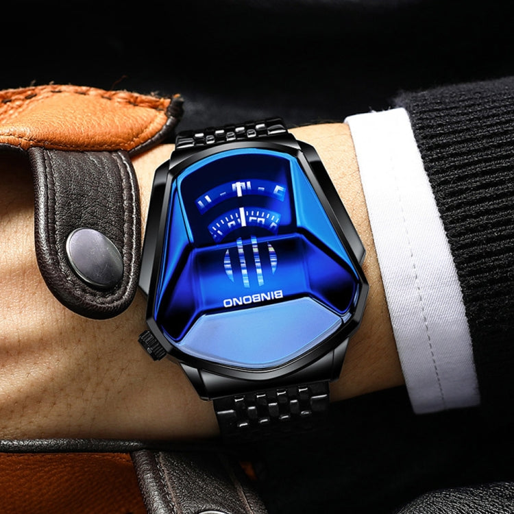 BINBOND Locomotive Concept Steel Belt Watch Men Live Black Technology Watch, Steel Belt Black Stee Blue Face, Steel Belt Black Steel White Face, Steel Belt White Steel Blue Face, Steel Belt White Steel White Face, Steel Belt Blue Steel Blue Face�������...