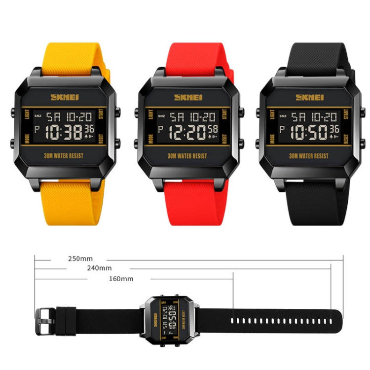 SKMEI 1848 Fashion Multifunctional Student Sports Waterproof Men Watch, 1848(Black), 1848(Yellow), 1848(Red)