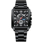 BINBONG B6575 Men Vintage Square Multifunctional Waterproof Luminous Quartz Watch, Black-Rose Gold-Black-Rose, Black-Black-Black-White, Black-Black-Black-Rose, Full Gold-Black, White-Black, White-White, Brown Leather-Rose Gold-Black��������������������...