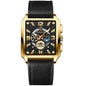 BINBONG B6575 Men Vintage Square Multifunctional Waterproof Luminous Quartz Watch, Black-Rose Gold-Black-Rose, Black-Black-Black-White, Black-Black-Black-Rose, Full Gold-Black, White-Black, White-White, Brown Leather-Rose Gold-Black��������������������...