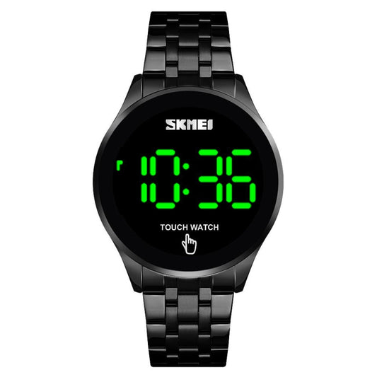 SKMEI 1579 Simple Touch Screen LED Luminous Stainless Steel Electronic Watch, Black, Gold, Rose Gold, Silver