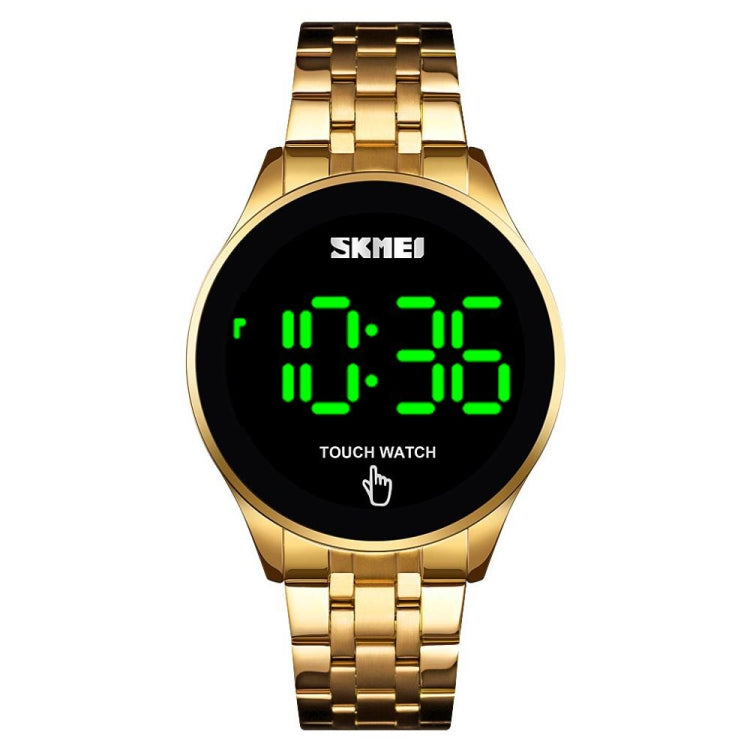 SKMEI 1579 Simple Touch Screen LED Luminous Stainless Steel Electronic Watch, Black, Gold, Rose Gold, Silver