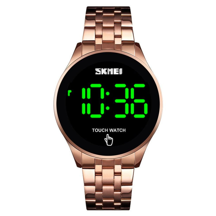 SKMEI 1579 Simple Touch Screen LED Luminous Stainless Steel Electronic Watch, Black, Gold, Rose Gold, Silver