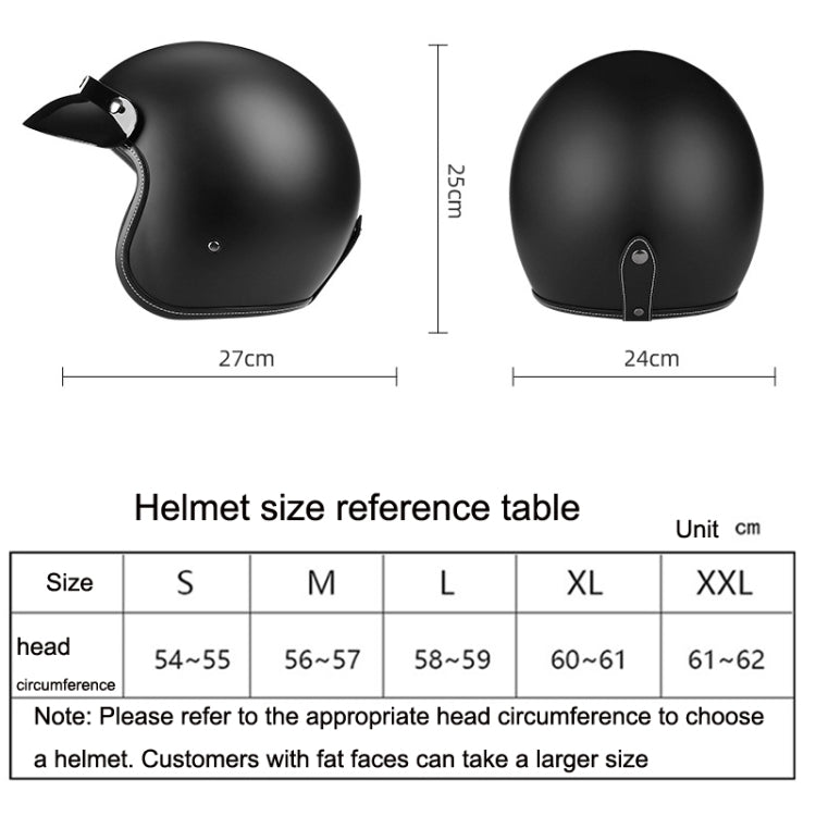 BYB 701 All Seasons Retro Motorcycle Helmet, M, L, XL, XXL