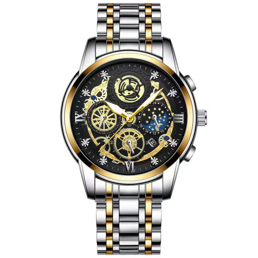 BINBOND 4010 Multifunctional Waterproof Hollowed Luminous Quartz Watch