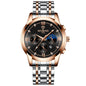 BINBOND B3591 30m Waterproof Luminous Calendar Men Watch, Rose Gold-Black, Rose Gold-White, Black Steel-Black, White Steel-Black, White Steel-White, Brown Leather-Rose-Black, Brown Leather-Rose-White, Black Leather-White-Black, Brown Leather-White-Whit...