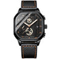 BINBOND B6577 30M Waterproof Luminous Square Quartz Watch, Black Leather-Rose Gold, Black Leather-Black-Rose Gold, Black Leather-Black-Black, Black Leather-White-White, Black Steel-Black-Rose Gold, Black Steel-Black-White, Rose Gold-Black-Rose Gold����...
