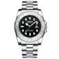 BINBOND B930 Metal Gear Luminous Quartz Watch 30M Waterproof Sports Watch, Rose Gold-Rose Gold, White Steel-Black, White Steel-Blue, White Steel-White