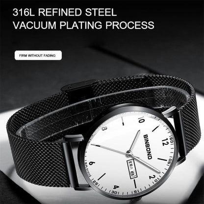 BINBOND B3820 30M Waterproof Ultra-thin Quartz Luminous Starry Watch, Black Net-Black-Starry, White Net-White-Starry, Black Leather-Black-Starry, Black Leather-White-Starry, Black Net-Rose Gold-Starry, Black Leather-Rose Gold-Starry��������������������...