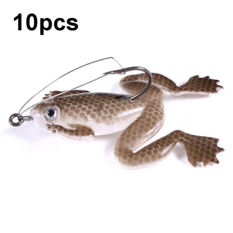 HENGJIA FO100 10pcs Anti-Hanging Bottom Floating Frog Black Fish Fake Bait Thunder Frog Bait, FO100 (Light Green), FO100 (Gray Black), FO100 (Dark Green)