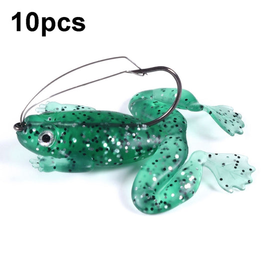 HENGJIA FO100 10pcs Anti-Hanging Bottom Floating Frog Black Fish Fake Bait Thunder Frog Bait, FO100 (Light Green), FO100 (Gray Black), FO100 (Dark Green)