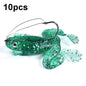 HENGJIA FO100 10pcs Anti-Hanging Bottom Floating Frog Black Fish Fake Bait Thunder Frog Bait, FO100 (Light Green), FO100 (Gray Black), FO100 (Dark Green)
