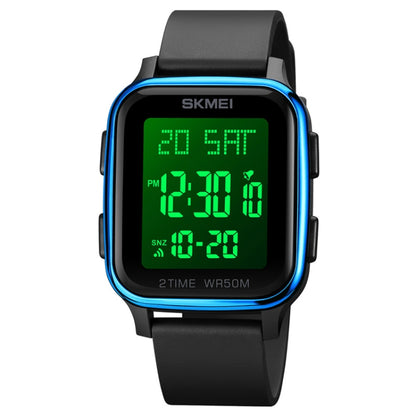SKMEI 1858 Square Waterproof Digital Dual Display LED Luminous Watch, 1858 Red, 1858 Blue, 1858 Black, 1858 Rose Gold