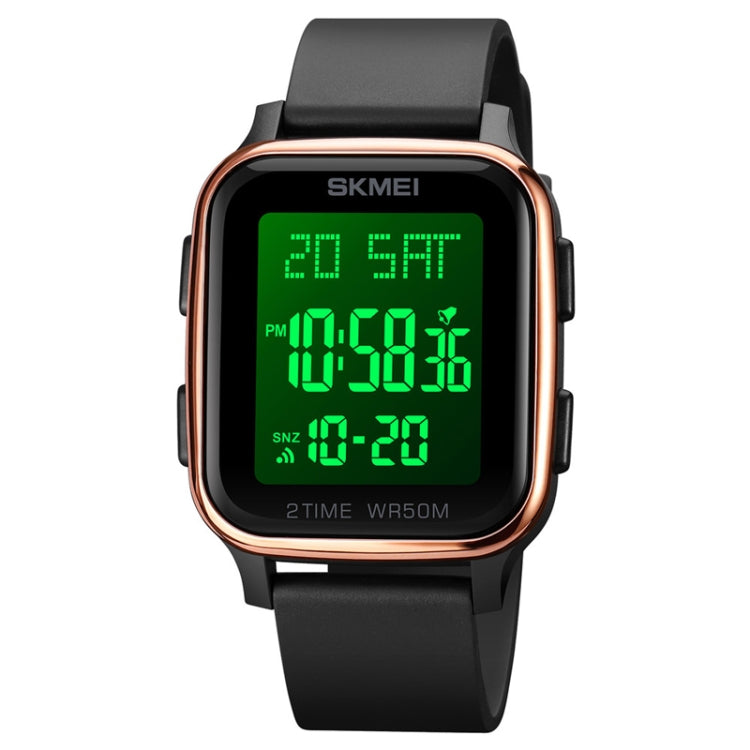 SKMEI 1858 Square Waterproof Digital Dual Display LED Luminous Watch, 1858 Red, 1858 Blue, 1858 Black, 1858 Rose Gold