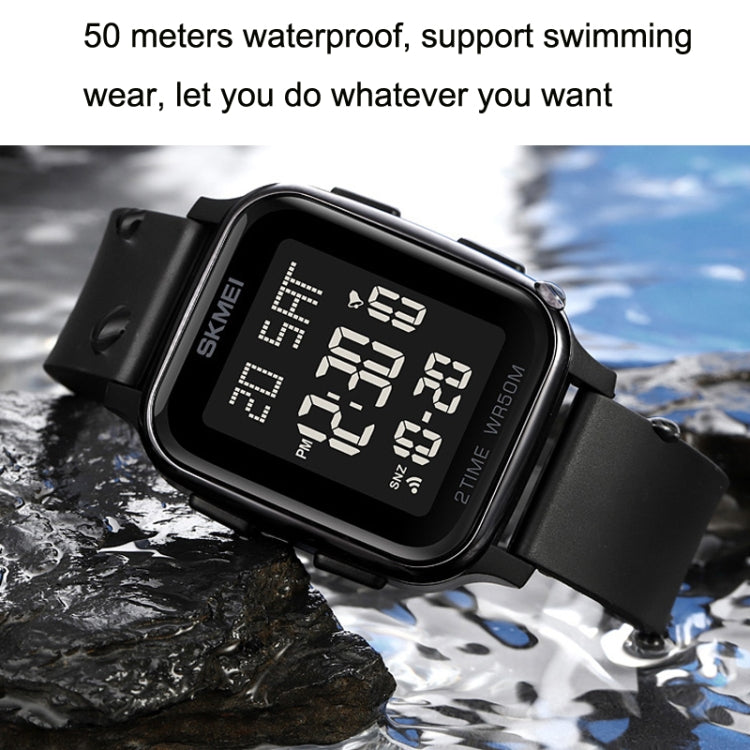 SKMEI 1858 Square Waterproof Digital Dual Display LED Luminous Watch, 1858 Red, 1858 Blue, 1858 Black, 1858 Rose Gold