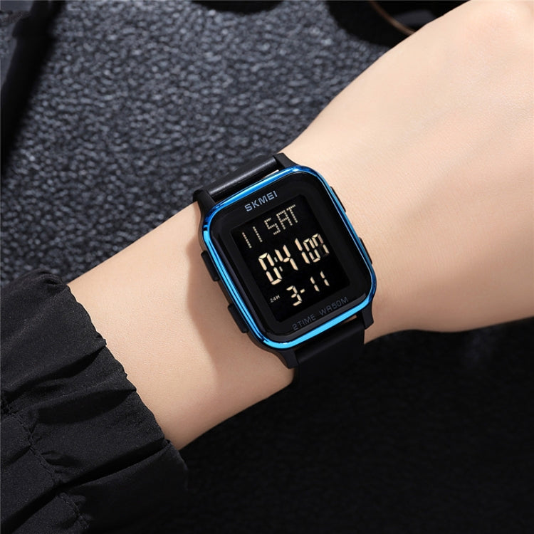 SKMEI 1858 Square Waterproof Digital Dual Display LED Luminous Watch, 1858 Red, 1858 Blue, 1858 Black, 1858 Rose Gold