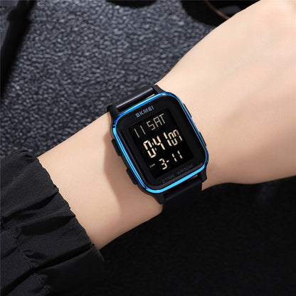 SKMEI 1858 Square Waterproof Digital Dual Display LED Luminous Watch, 1858 Red, 1858 Blue, 1858 Black, 1858 Rose Gold