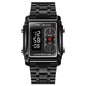 SKMEI 1868 Square Double Display Waterproof Men Watch, Style:, Steel Belt (Black), Leather Belt (Black), Steel Belt (Rose Gold), Leather Belt (Rose Gold), Steel Belt (Gold), Leather Belt (Gold), Steel Belt (Silver), Leather Belt (Silver)