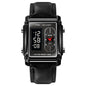 SKMEI 1868 Square Double Display Waterproof Men Watch, Style:, Steel Belt (Black), Leather Belt (Black), Steel Belt (Rose Gold), Leather Belt (Rose Gold), Steel Belt (Gold), Leather Belt (Gold), Steel Belt (Silver), Leather Belt (Silver)
