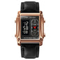 SKMEI 1868 Square Double Display Waterproof Men Watch, Style:, Steel Belt (Black), Leather Belt (Black), Steel Belt (Rose Gold), Leather Belt (Rose Gold), Steel Belt (Gold), Leather Belt (Gold), Steel Belt (Silver), Leather Belt (Silver)