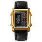 SKMEI 1868 Square Double Display Waterproof Men Watch, Style:, Steel Belt (Black), Leather Belt (Black), Steel Belt (Rose Gold), Leather Belt (Rose Gold), Steel Belt (Gold), Leather Belt (Gold), Steel Belt (Silver), Leather Belt (Silver)