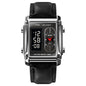 SKMEI 1868 Square Double Display Waterproof Men Watch, Style:, Steel Belt (Black), Leather Belt (Black), Steel Belt (Rose Gold), Leather Belt (Rose Gold), Steel Belt (Gold), Leather Belt (Gold), Steel Belt (Silver), Leather Belt (Silver)