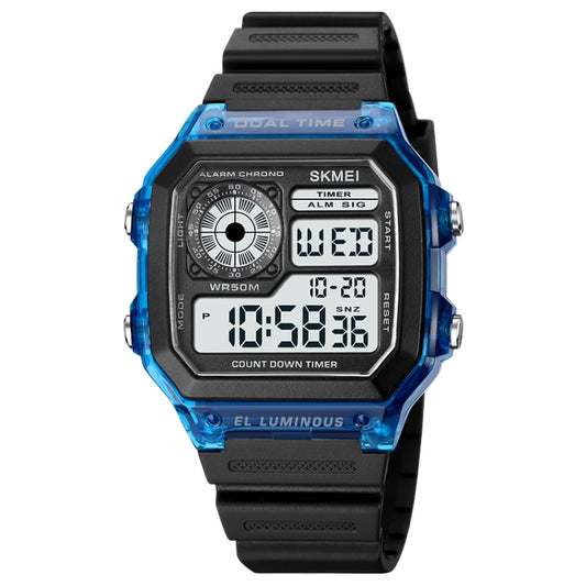 SKMEI 1998 Transparent Shell Ice Sensor Outdoor Sports Waterproof Multi-function Watch, 1998 Blue, 1998 White, 1998 Purple, 1998 Black