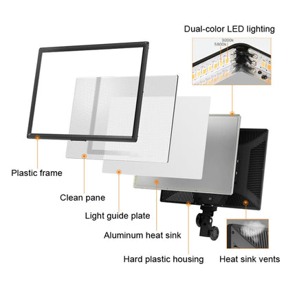 Pixel P50 Dual Color Temperature Flat Panel Fill Light 45W Soft Outdoor Shooting Fill Light For Straight Photography