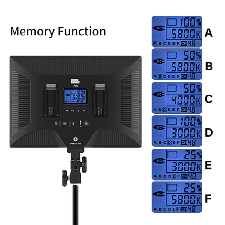Pixel P50 Dual Color Temperature Flat Panel Fill Light 45W Soft Outdoor Shooting Fill Light For Straight Photography