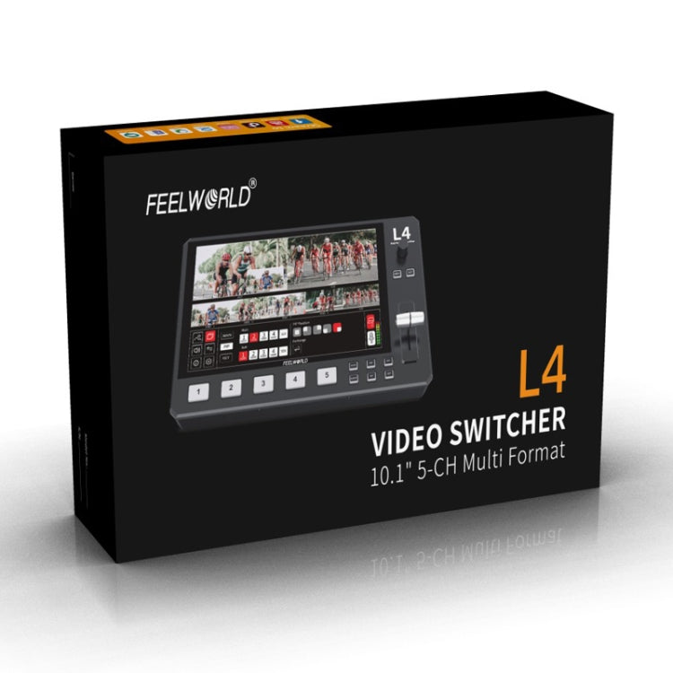FEELWORLD L4 Multi-Camera Video Mixer Switcher 10.1" Touch Screen USB 3.0 Fast Streaming