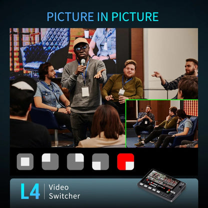 FEELWORLD L4 Multi-Camera Video Mixer Switcher 10.1" Touch Screen USB 3.0 Fast Streaming