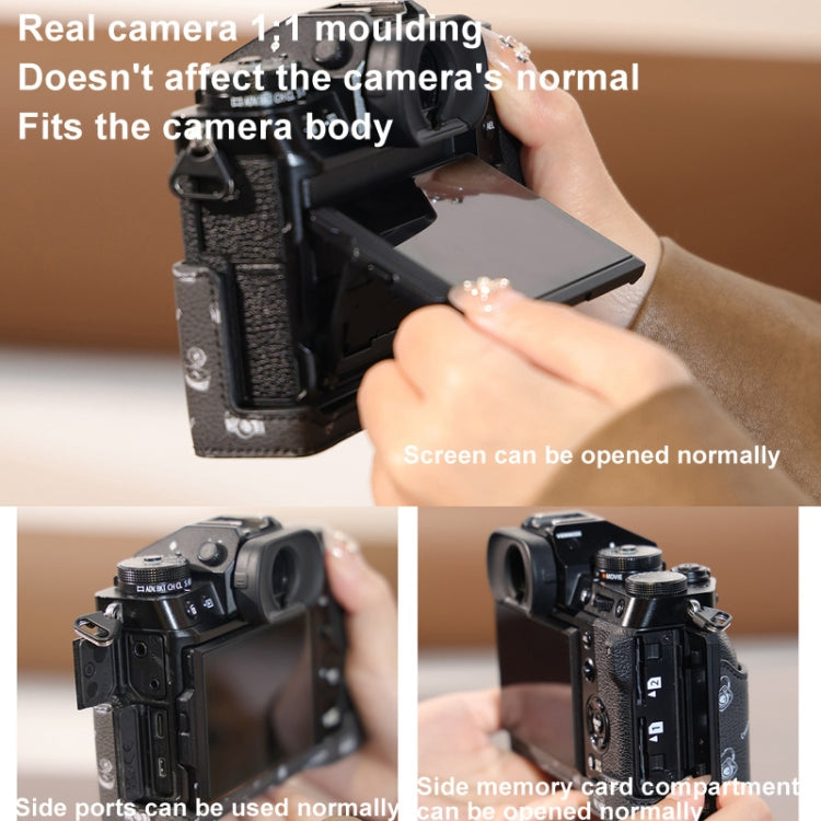 For FUJIFILM X-T5 Cwatcun D161 Vintage Camera Stand Camera Protective Leather Case