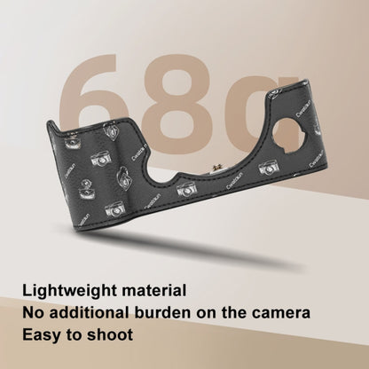 For FUJIFILM X-T5 Cwatcun D161 Vintage Camera Stand Camera Protective Leather Case