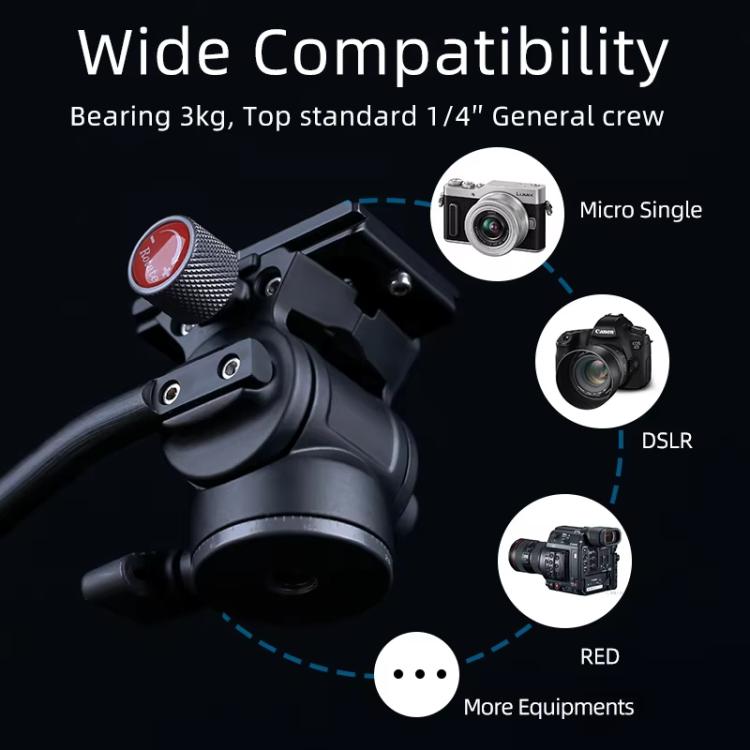 XILETU  LS-2A  Mini Hydraulic Damping Ball Head Tripod Head 360 Degree Panoramic Shooting