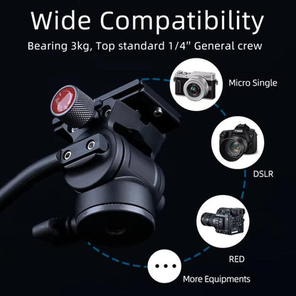 XILETU  LS-2A  Mini Hydraulic Damping Ball Head Tripod Head 360 Degree Panoramic Shooting