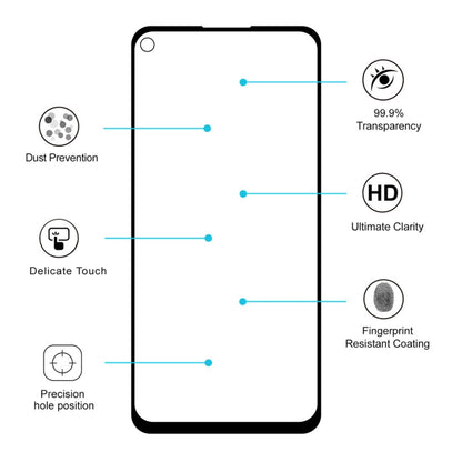 ENKAY Hat-prince Full Glue 0.26mm 9H 2.5D Full Screen Tempered Glass Film for Galaxy A8s, For Galaxy A8s
